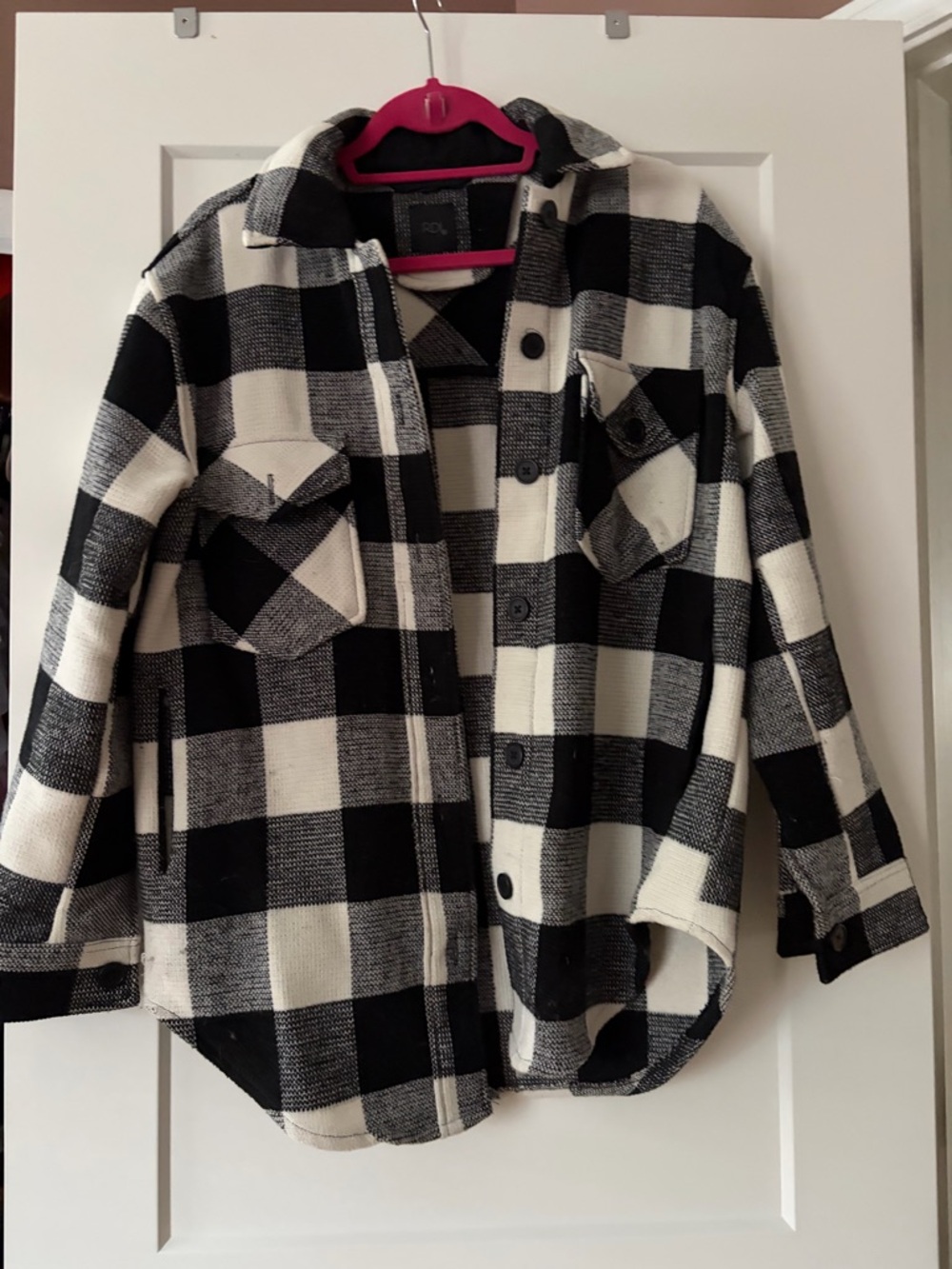 RDI Black and White Plaid Shacket